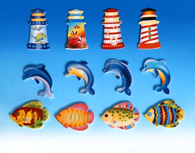 NAT3356 Plastic Nautical Magnets 12 asst